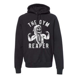 Spooky Gym Reaper Costume for Fitness Enthusiasts Premium Hoodie