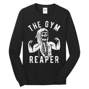 Spooky Gym Reaper Costume for Fitness Enthusiasts Tall Long Sleeve T-Shirt