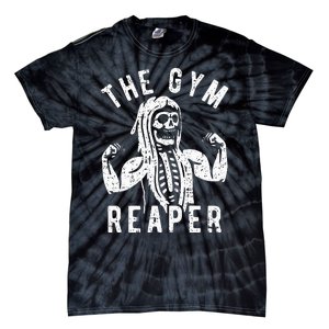 Spooky Gym Reaper Costume for Fitness Enthusiasts Tie-Dye T-Shirt