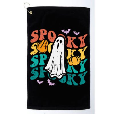 Spooky Ghost Retro Groovy Halloween Costume Platinum Collection Golf Towel