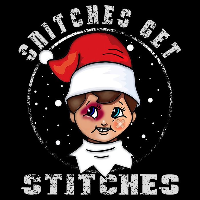 Snitches Get Stitches Elf Xmas Funny Snitches Get Stitches Mug