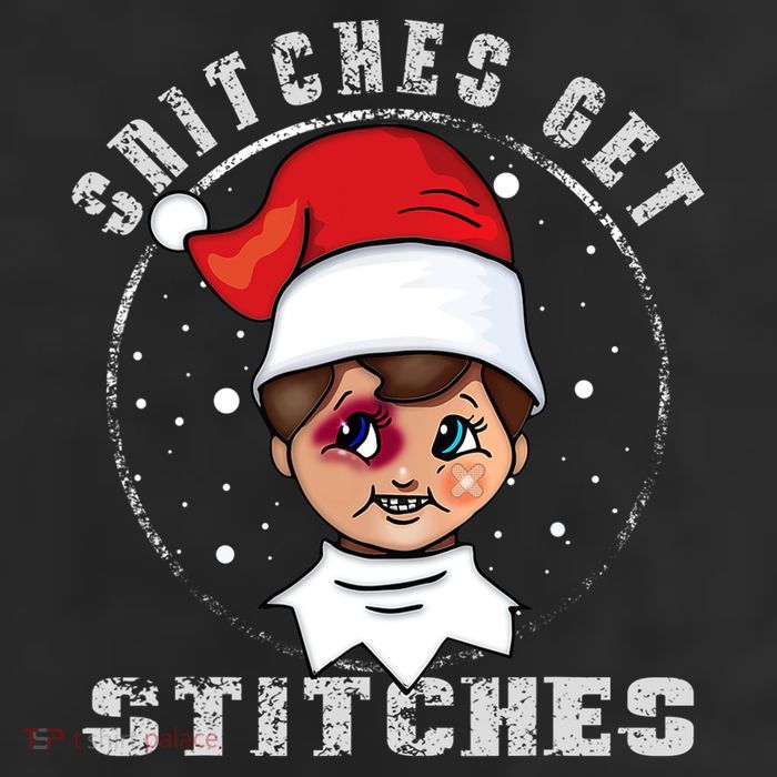Snitches Get Stitches Elf Xmas Funny Snitches Get Stitches 11oz C Handle Ceramic Mug