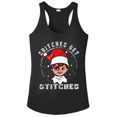 Snitches Get Stitches Elf Xmas Funny Snitches Get Stitches Ladies PosiCharge Competitor Racerback Tank