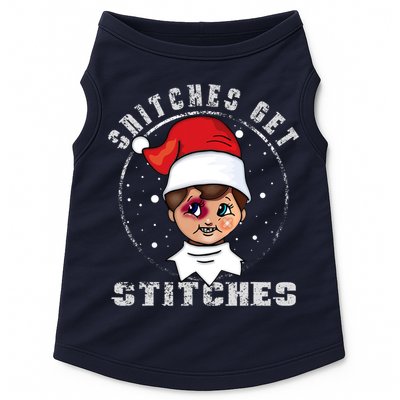 Snitches Get Stitches Elf Xmas Funny Snitches Get Stitches Doggie Tank