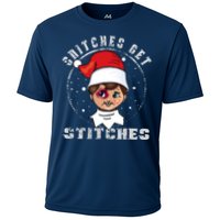 Snitches Get Stitches Elf Xmas Funny Snitches Get Stitches Cooling Performance Crew T-Shirt