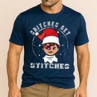 Snitches Get Stitches Elf Xmas Funny Snitches Get Stitches Cooling Performance Crew T-Shirt
