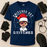 Snitches Get Stitches Elf Xmas Funny Snitches Get Stitches Cooling Performance Crew T-Shirt