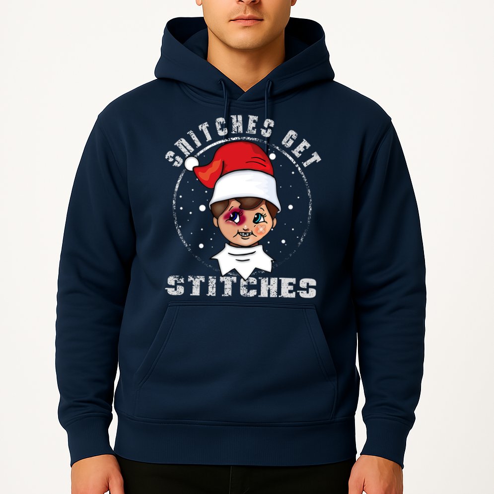 Snitches Get Stitches Elf Xmas Funny Snitches Get Stitches Hoodie