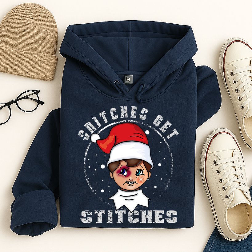 Snitches Get Stitches Elf Xmas Funny Snitches Get Stitches Hoodie