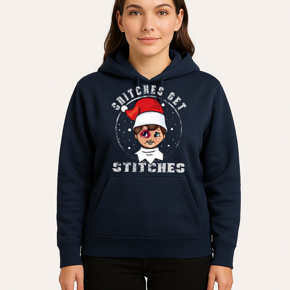 Snitches Get Stitches Elf Xmas Funny Snitches Get Stitches Hoodie