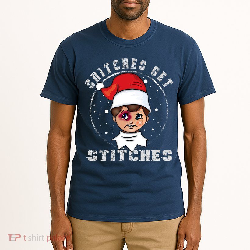 Snitches Get Stitches Elf Xmas Funny Snitches Get Stitches Tall T-Shirt
