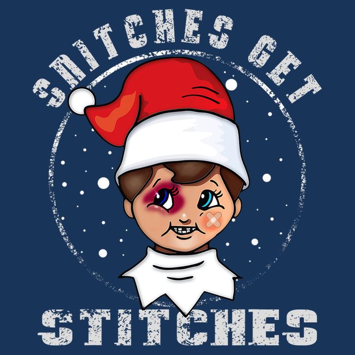 Snitches Get Stitches Elf Xmas Funny Snitches Get Stitches Drawstring Bag