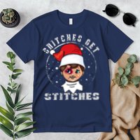 Snitches Get Stitches Elf Xmas Funny Snitches Get Stitches Premium T-Shirt