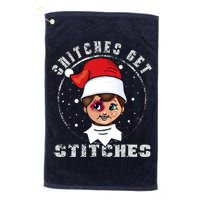 Snitches Get Stitches Elf Xmas Funny Snitches Get Stitches Golf Towel