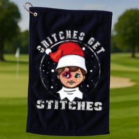 Snitches Get Stitches Elf Xmas Funny Snitches Get Stitches Golf Towel