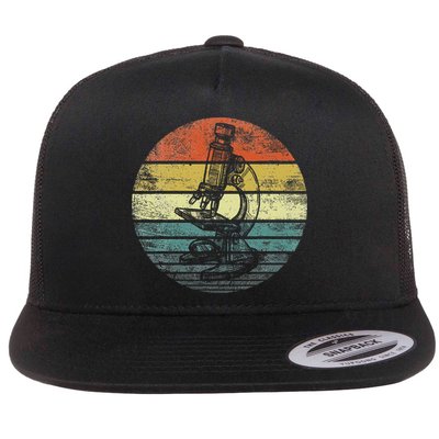 Science Gifts Sunset Scientist Microscope Microscopy Flat Bill Trucker Hat