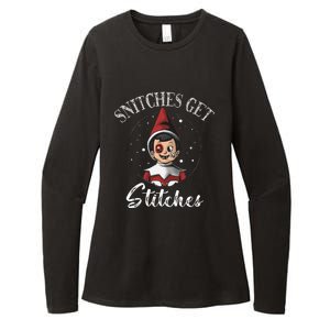 Snitches Get Stitches Elf On A Self Funny Christmas Xmas Holiday Womens CVC Long Sleeve Shirt