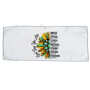 Sunflower God Says You Are Unique Special Lovely Precious Gift Large Microfiber Waffle Golf Towel