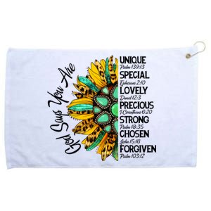 Sunflower God Says You Are Unique Special Lovely Precious Gift Grommeted Golf Towel