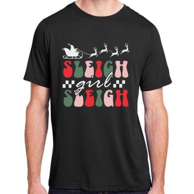 Sleigh girl sleigh funny christmas pun wo groovy xmas  Adult ChromaSoft Performance T-Shirt