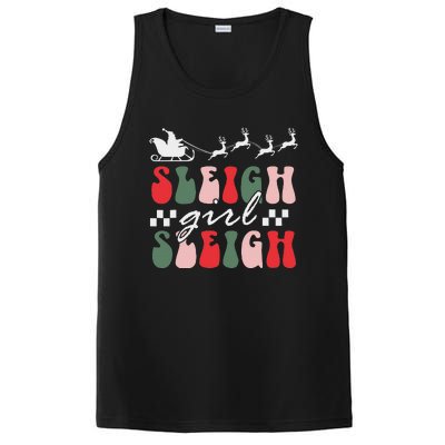 Sleigh girl sleigh funny christmas pun wo groovy xmas  PosiCharge Competitor Tank