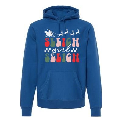 Sleigh girl sleigh funny christmas pun wo groovy xmas  Premium Hoodie