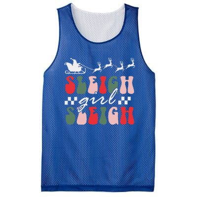 Sleigh girl sleigh funny christmas pun wo groovy xmas  Mesh Reversible Basketball Jersey Tank