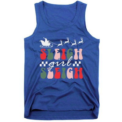 Sleigh girl sleigh funny christmas pun wo groovy xmas  Tank Top