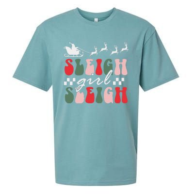 Sleigh girl sleigh funny christmas pun wo groovy xmas  Sueded Cloud Jersey T-Shirt