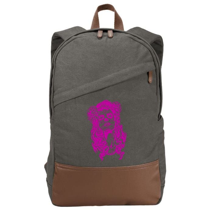 Day Of The Dead Illustration Skeleton Cotton Canvas Backpack