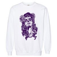 Day Of The Dead Illustration Skeleton Garment-Dyed Sweatshirt