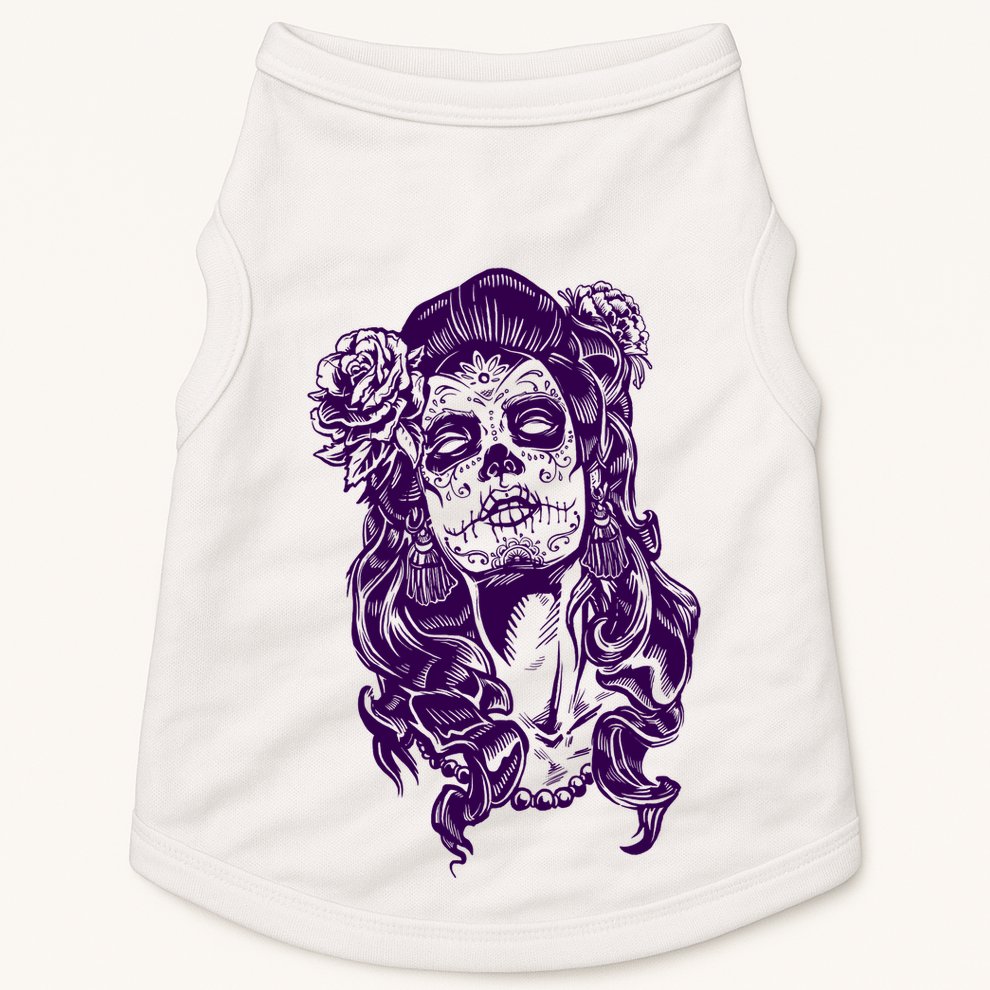 Day Of The Dead Illustration Skeleton Doggie Tank