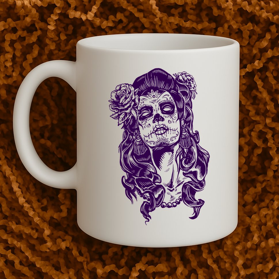 Day Of The Dead Illustration Skeleton Mug