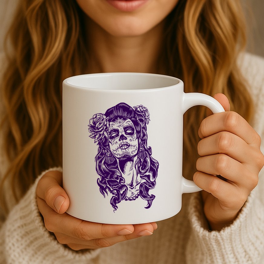 Day Of The Dead Illustration Skeleton Mug