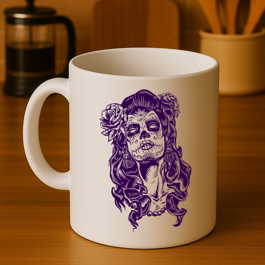 Day Of The Dead Illustration Skeleton Mug