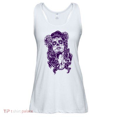 Day Of The Dead Illustration Skeleton Ladies Essential Flowy Tank