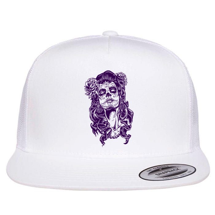Day Of The Dead Illustration Skeleton Flatbill Hat