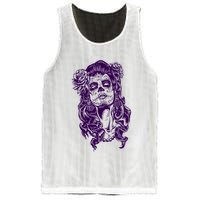 Day Of The Dead Illustration Skeleton Mesh Reversible Basketball Jersey Tank