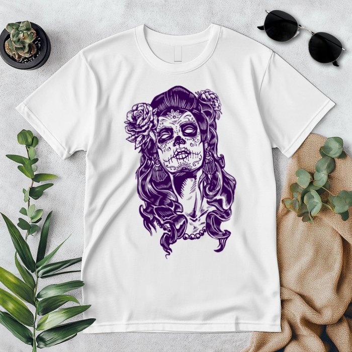 Day Of The Dead Illustration Skeleton Premium T-Shirt