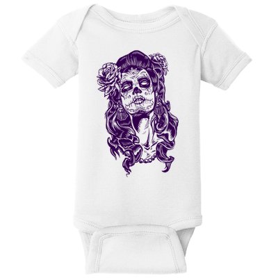 Day Of The Dead Illustration Skeleton Baby Bodysuit