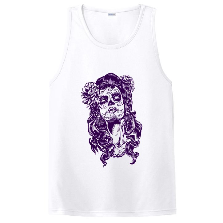 Day Of The Dead Illustration Skeleton PosiCharge Competitor Tank