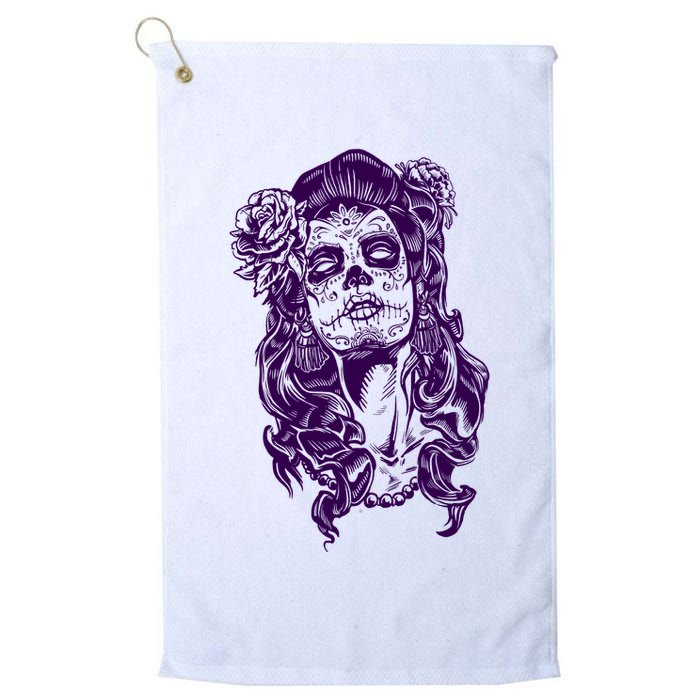 Day Of The Dead Illustration Skeleton Golf Towel