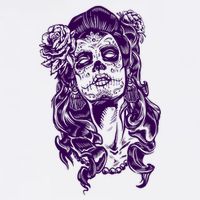 Day Of The Dead Illustration Skeleton Women's V-Neck T-Shirt