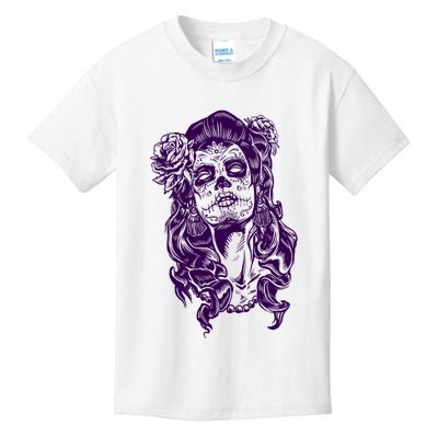 Day Of The Dead Illustration Skeleton Kids T-Shirt
