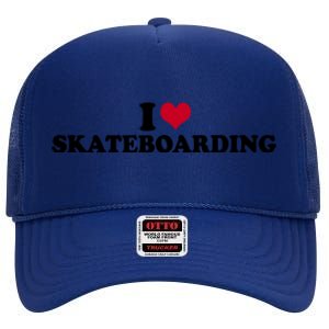 Skateboard Gift High Crown Mesh Back Trucker Hat