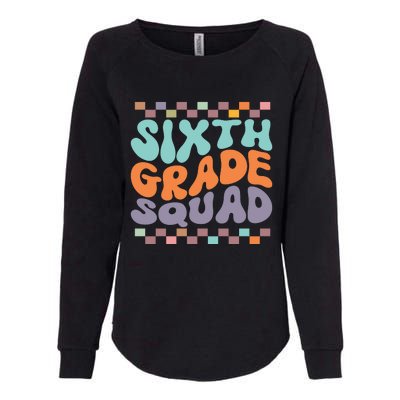 Sixth Grade Squad Retro Groovy Happy First Day Of School Gift Womens California Wash Sweatshirt