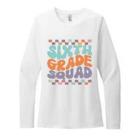 Sixth Grade Squad Retro Groovy Happy First Day Of School Gift Womens CVC Long Sleeve Shirt