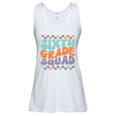 Sixth Grade Squad Retro Groovy Happy First Day Of School Gift Ladies Essential Flowy Tank