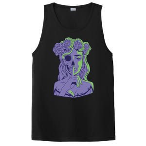 Scary Girl Skeleton Floral PosiCharge Competitor Tank