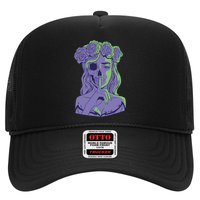 Scary Girl Skeleton Floral Trucker Hat